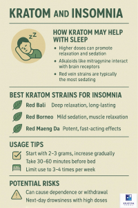 kratom and insomnia infographic
