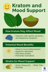 kratom and mood support infographic