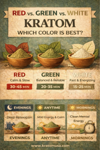 Red vs green vs white kratom