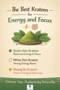 best kratom for energy and focus infographic